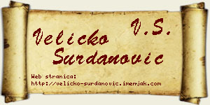 Veličko Surdanović vizit kartica